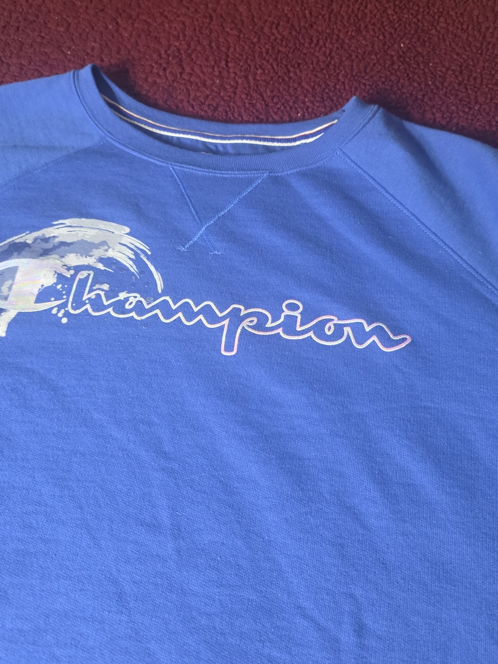 Champion Authentic Athleticwear Women's 2XL Blue Crewneck Fleece Sweatshirt